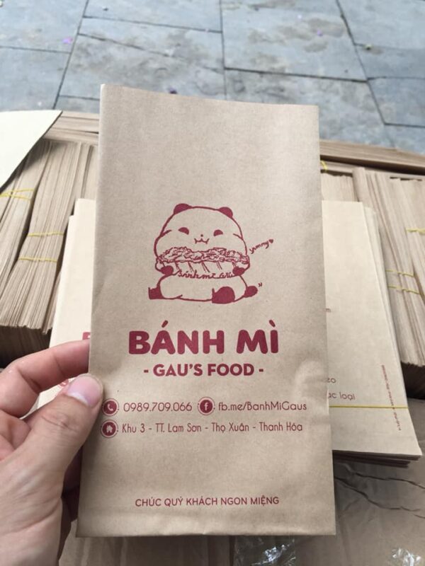 In túi bánh mì giấy Kraft